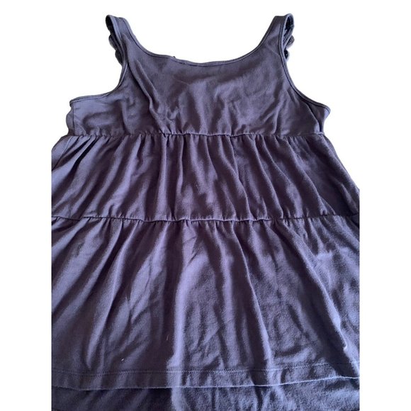 Licorice women's size LG tank top Brown color scoop neck w/raised flowers 3 tier - Picture 7 of 7